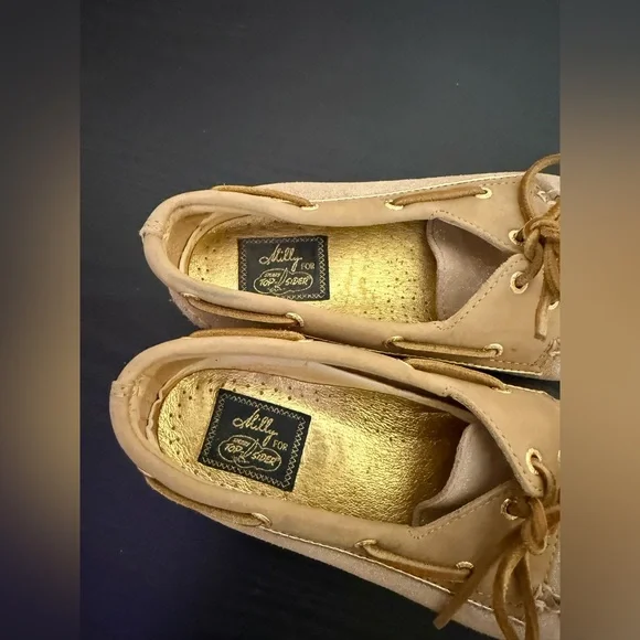 Milly for Sperry Top Sider Sparkle Gold and Tan Loafers 8 Ladies - Picture 6 of 6